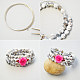 Halloween White Agate Beads Bracelet with Skull Beads-3