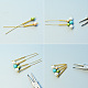 Triangle Dangle Earrings with Bugle Beads-3