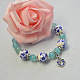 Bracelet de perles en porcelaine fait main avec perles d'agate bleue-4