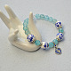Bracelet de perles en porcelaine fait main avec perles d'agate bleue-5