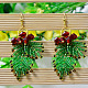 Green Seed Beaded Earrings for Christmas-1