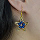 Boucles d'oreilles pendantes en forme d'étoile étincelante avec perles de verre et perles bombées-1