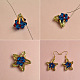 Boucles d'oreilles pendantes en forme d'étoile étincelante avec perles de verre et perles bombées-6