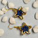 Boucles d'oreilles pendantes en forme d'étoile étincelante avec perles de verre et perles bombées-8
