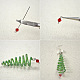Wire Christmas Tree Earrings with Seed Beads-5
