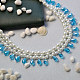 Collier plastron en perles de verre avec pendentifs en perles de verre goutte bleue-5