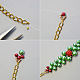 Bracelet point de perles de verre vert pour noël-3