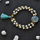 White Glass Beads Bracelet with Drusy Agate-4
