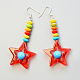 Boucles d'oreilles pendantes en perles acryliques en forme d'étoile-4