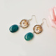 Boucles d'oreilles pendantes de style vintage avec des perles de pierres précieuses acryliques
