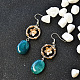 Vintage Style Dangling Earrings with Acrylic Gemstone Beads