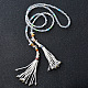 Glass Beads Necklace with Pearl Beads Tassels-7