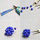 Halskette mit Kugelanhänger aus blauen Glasperlen-3