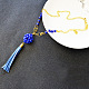 Halskette mit Kugelanhänger aus blauen Glasperlen-5