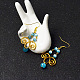 Boucles d'oreilles enveloppées de fil d'oeil de chat bleu ciel-5