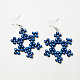 Boucles d'oreilles perles flocons de neige bleus-5