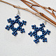 Boucles d'oreilles perles flocons de neige bleus-6