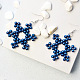 Boucles d'oreilles perles flocons de neige bleus-7