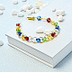 Bracelet en perles de verre de couleurs mélangées avec anneaux ouverts-1
