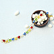 Bracelet en perles de verre de couleurs mélangées avec anneaux ouverts-4