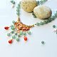 Collier pendentif en perles d'aventurine verte naturelle, avec lien de lustre en alliage émaillé-5