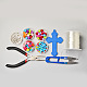 Collier de perles acryliques colorées avec pendentifs croix-2
