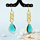 Boucles d'oreilles anneaux ouverts avec pendentifs en verre-5