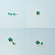 Perles de clairon en verre blanc et bracelet large en perles de verre bicône vertes-3