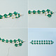 Perles de clairon en verre blanc et bracelet large en perles de verre bicône vertes-5