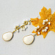 Boucles d'oreilles enveloppées de fil de perles de verre électrolytique blanc-5