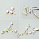 Collier pendentif en perles de verre de cristal avec perles en porcelaine imprimées de fleurs-4