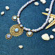 Collier de perles en porcelaine avec pendentifs cabochons de verre-1