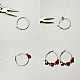 Heart Glass Beads Wire Wrapped Hoop Earrings-3