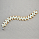 Bracelet point de perles de verre paleturqoise-5