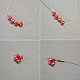 Bracelet en perles de verre galvanisées rouges et perles de rocaille dorées-3