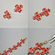 Bracelet en perles de verre galvanisées rouges et perles de rocaille dorées-6