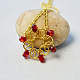 Collier pendentif chaîne maille avec perles de verre-6