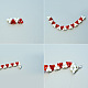 Bracelet maille large avec perles de verre blanches et rouges-4