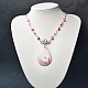 Natural Agate Big Pendant Necklace with Jade Beads-4