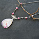Natural Agate Big Pendant Necklace with Jade Beads-5