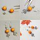 Boucles d'oreilles pendantes en forme d'arbre de style tibétain avec perles en bois orange-3