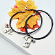 Alloy Lock Pendant Bracelets with Waxed Polyester Cords-4