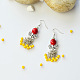 Boucles d'oreilles pendantes en perles de jade avec perles papillon de style tibétain-1