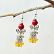 Boucles d'oreilles pendantes en perles de jade avec perles papillon de style tibétain-4