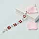 Bracelet perles de clairon blanc et perles de verre boulier rouge-1