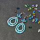 Créoles à deux rangs en perles de verre bleu ciel-6