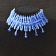 Collier de déclaration de perles de verre bleues-6