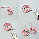 Pink Faux Suede Cord Multi-hoop Earrings-3