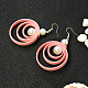 Pink Faux Suede Cord Multi-hoop Earrings-4