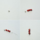 Collier à pendentif croix en perles de pierres précieuses rouges-3